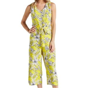Beige By ECI Women's Floral Print Large Jumpsuit